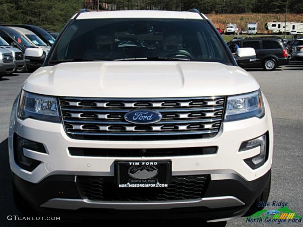 2017 Explorer Limited 4WD - White Platinum / Medium Light Camel photo #8