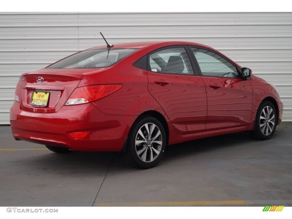2017 Accent SE Sedan - Boston Red / Gray photo #6