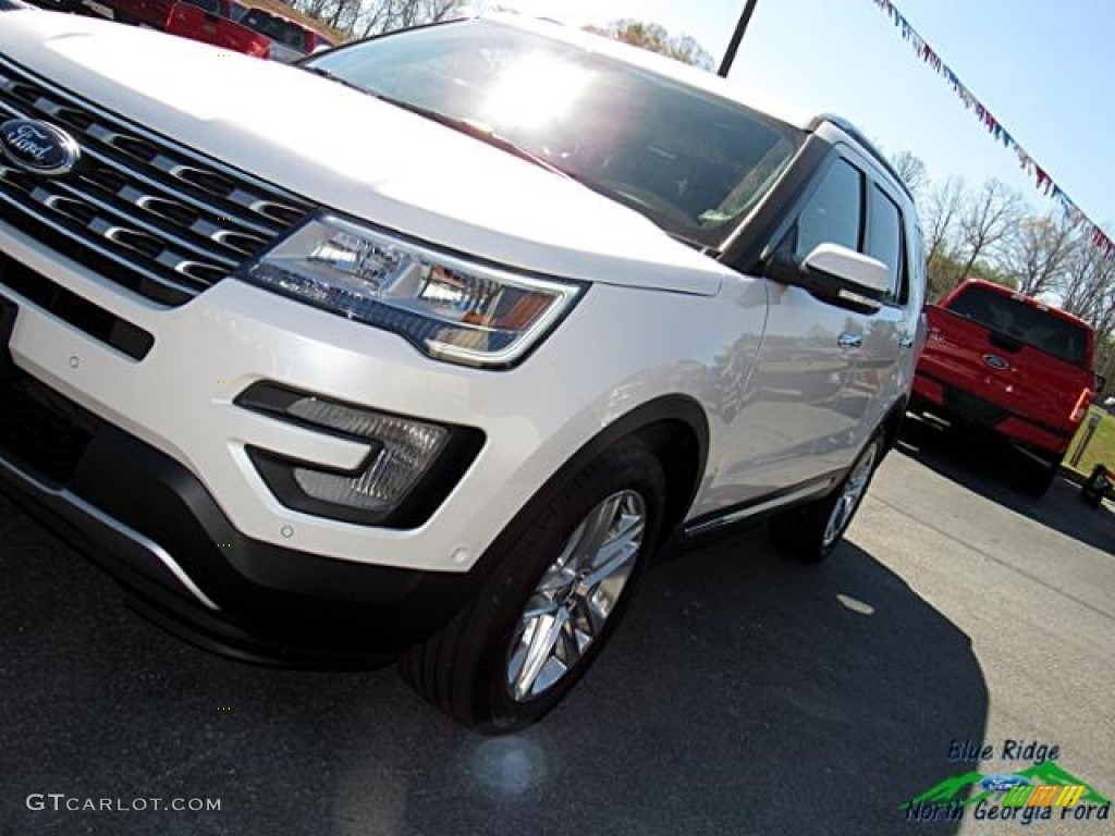 2017 Explorer Limited 4WD - White Platinum / Medium Light Camel photo #34
