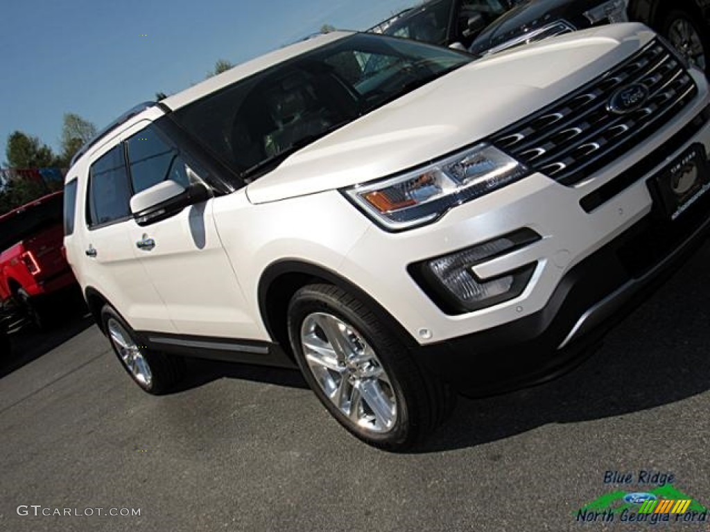 2017 Explorer Limited 4WD - White Platinum / Medium Light Camel photo #35