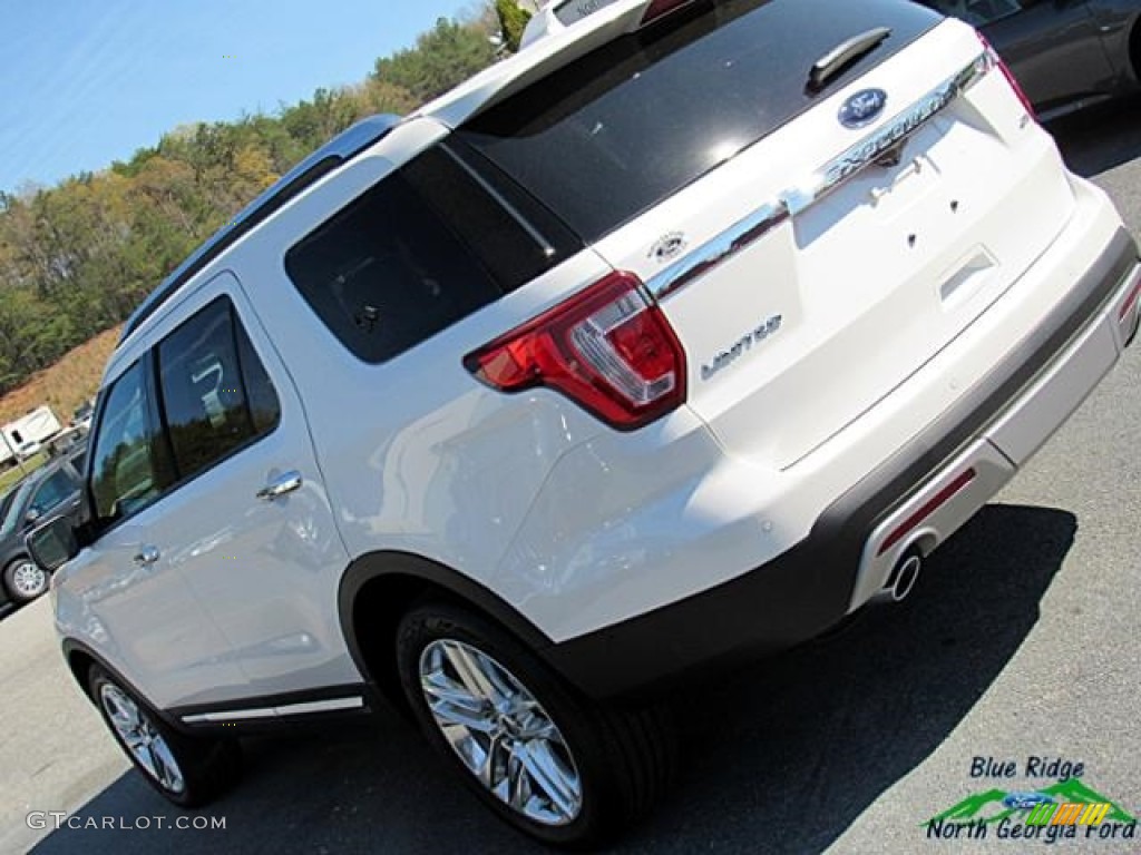 2017 Explorer Limited 4WD - White Platinum / Medium Light Camel photo #37