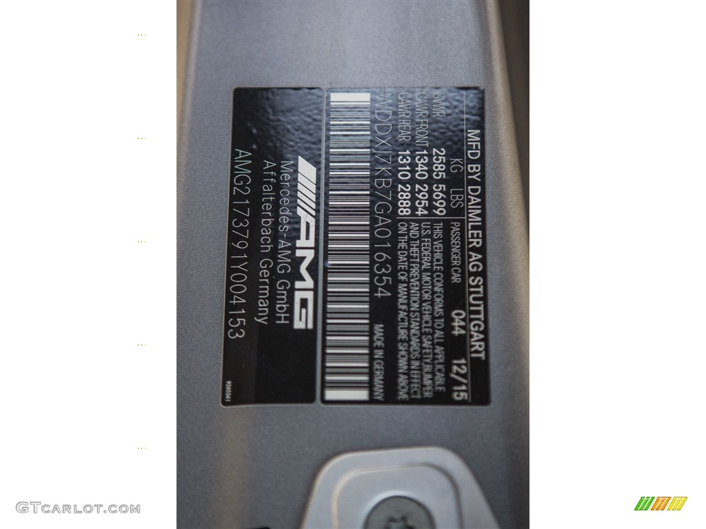 2016 S Color Code 044 for designo Magno Alanite Grey Metallic (matte) Photo #119819195
