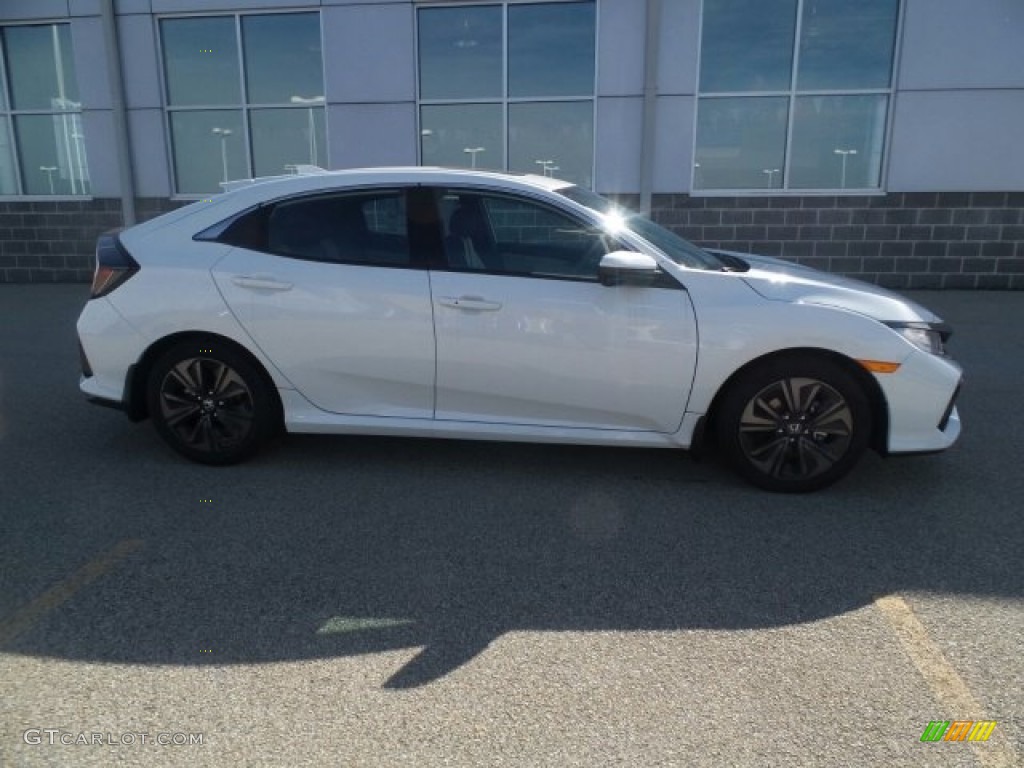 2017 Civic EX Hatchback - White Orchid Pearl / Black/Ivory photo #2