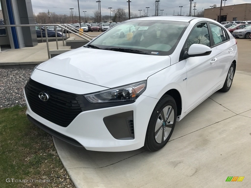 Ceramic White 2017 Hyundai Ioniq Hybrid Blue Exterior Photo #119824310