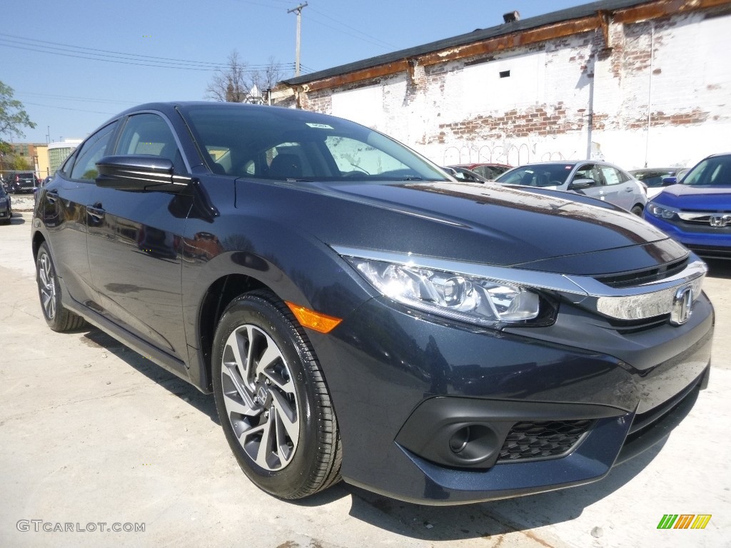 Cosmic Blue Metallic 2017 Honda Civic EX Sedan Exterior Photo #119834057