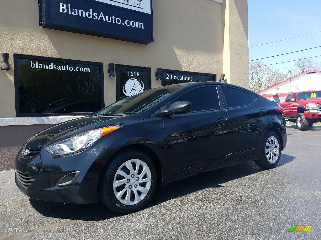 2012 Elantra GLS - Midnight Black / Gray photo #1