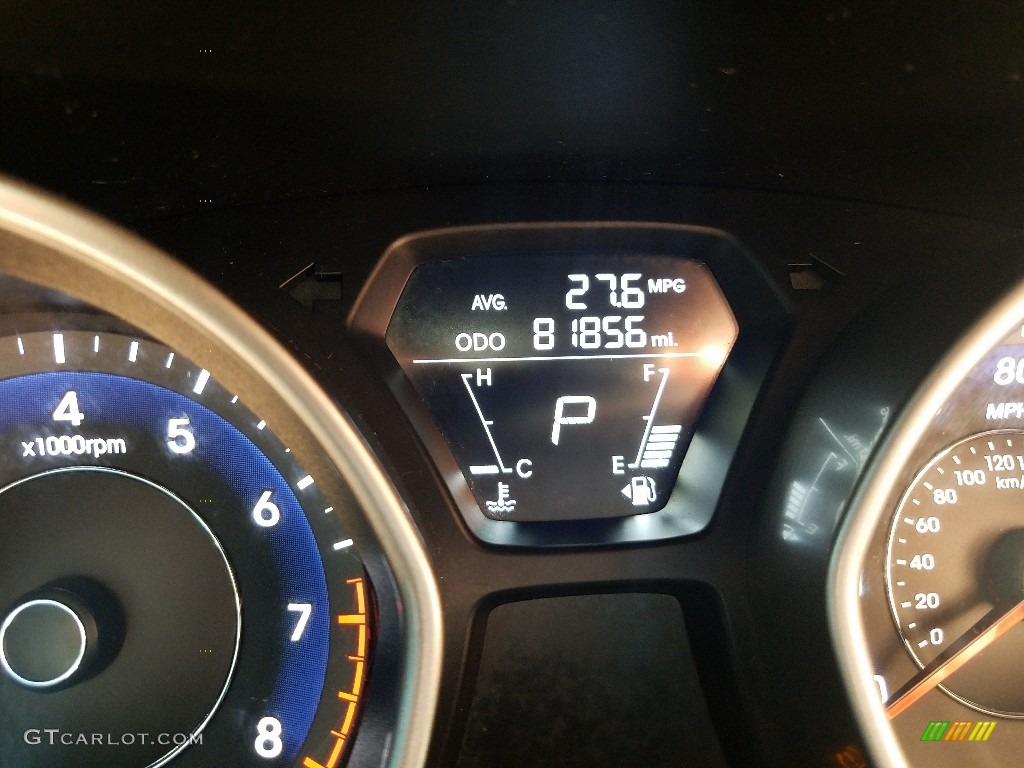 2012 Elantra GLS - Midnight Black / Gray photo #14
