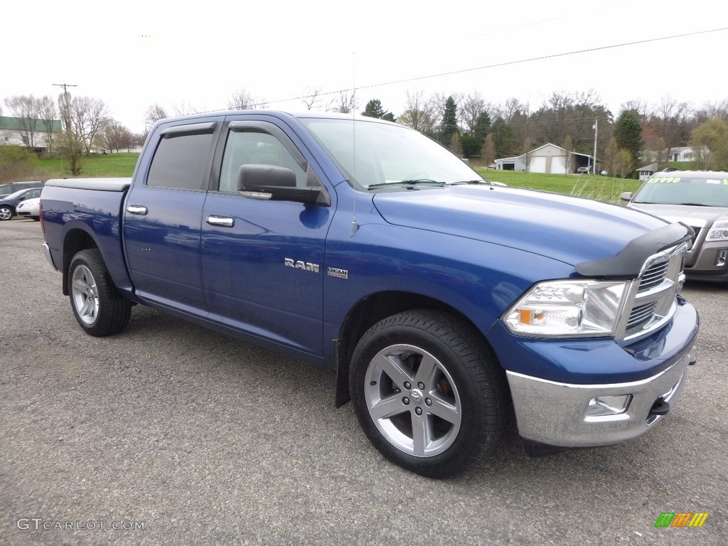 2010 Ram 1500 SLT Crew Cab 4x4 - Deep Water Blue Pearl / Dark Slate Gray photo #4