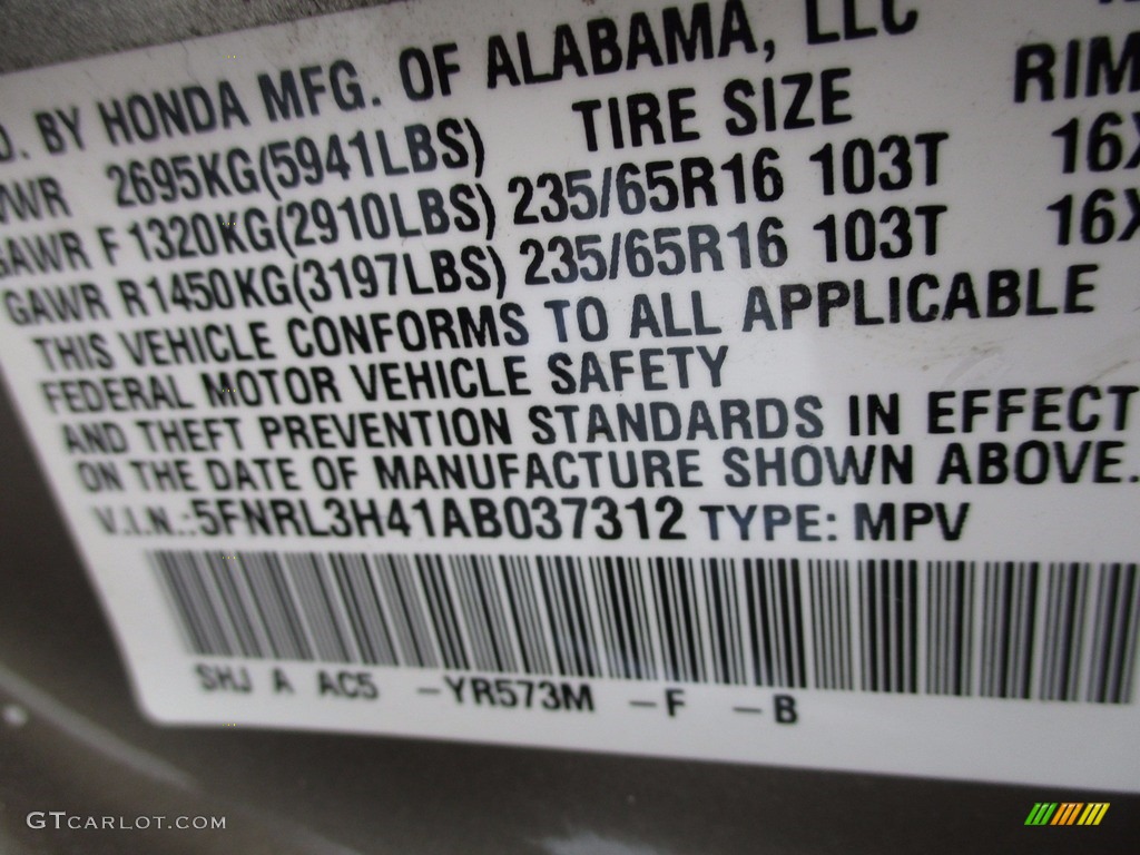 2010 Odyssey EX - Mocha Metallic / Olive photo #19