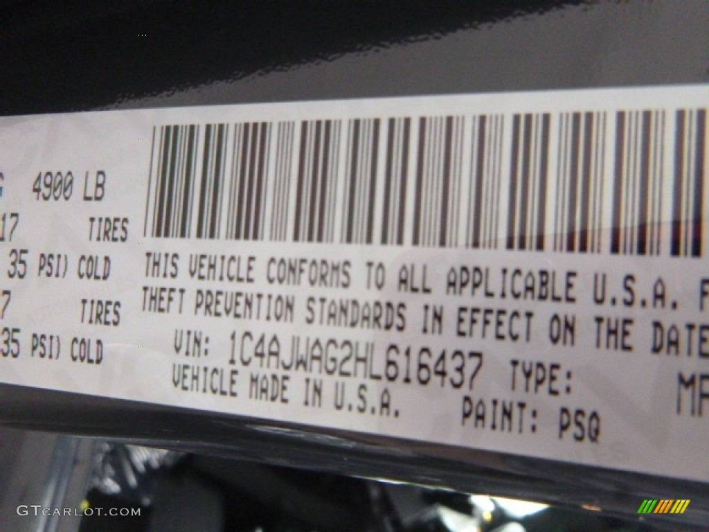 2017 Wrangler Sport 4x4 - Rhino / Black photo #14