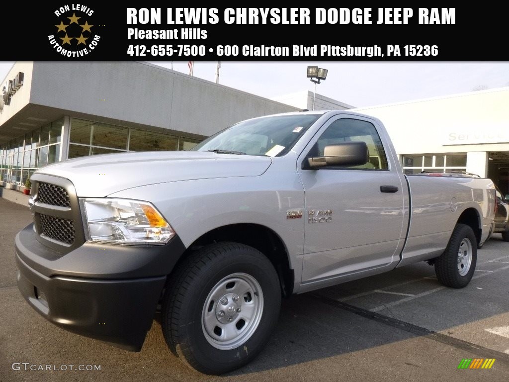 2017 1500 Tradesman Regular Cab 4x4 - Bright Silver Metallic / Black/Diesel Gray photo #1