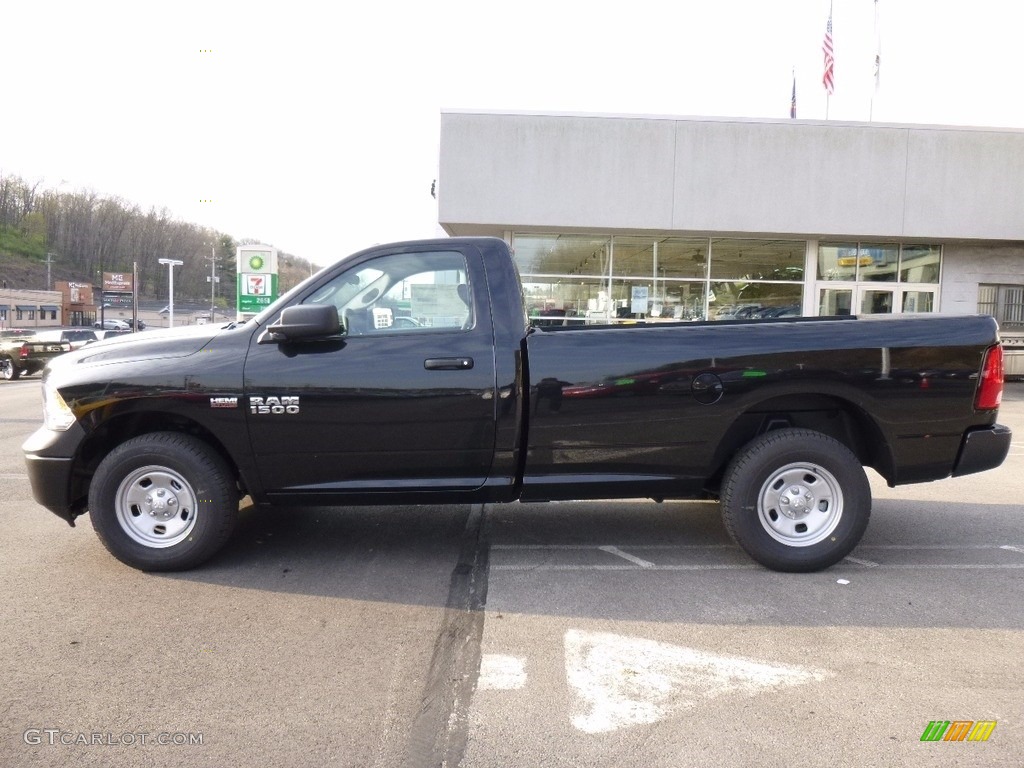 2017 1500 Tradesman Regular Cab 4x4 - Brilliant Black Crystal Pearl / Black/Diesel Gray photo #2