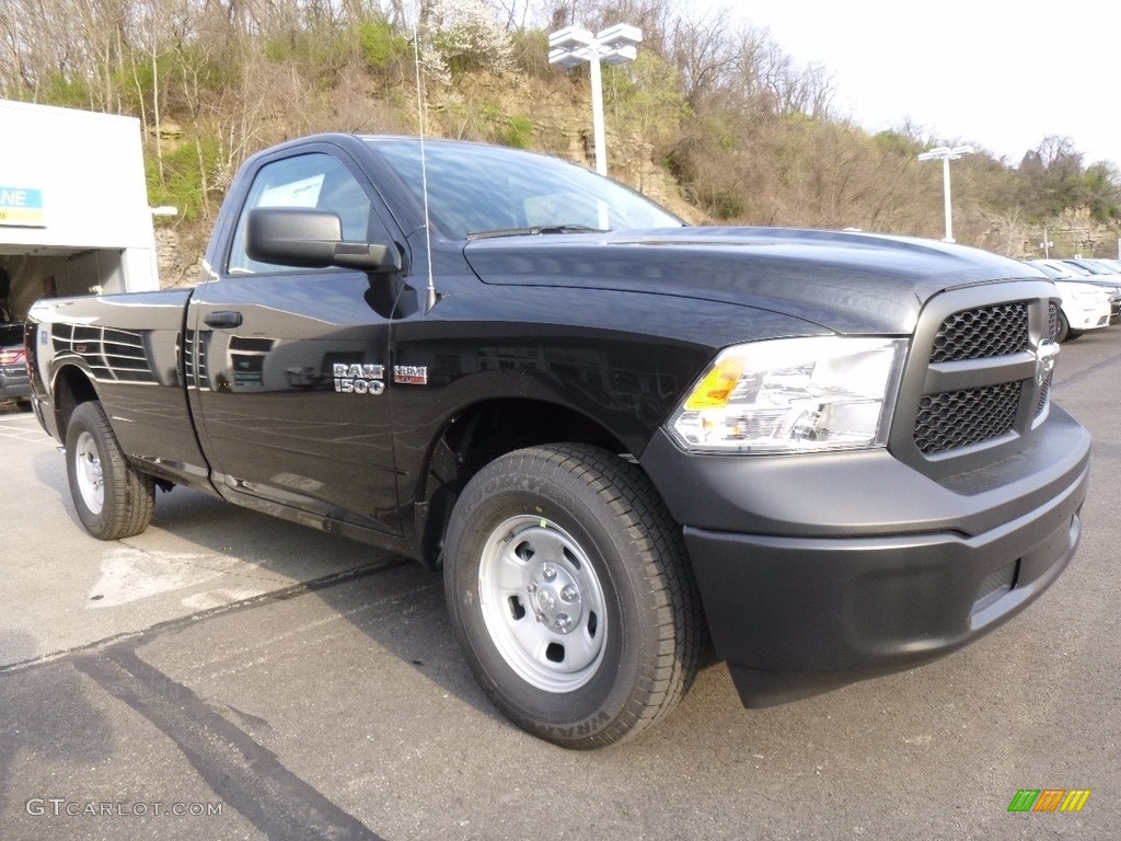 2017 1500 Tradesman Regular Cab 4x4 - Brilliant Black Crystal Pearl / Black/Diesel Gray photo #6