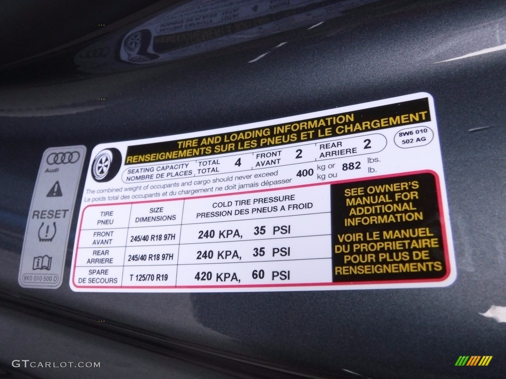 2018 Audi A5 Premium Plus quattro Coupe Info Tag Photos