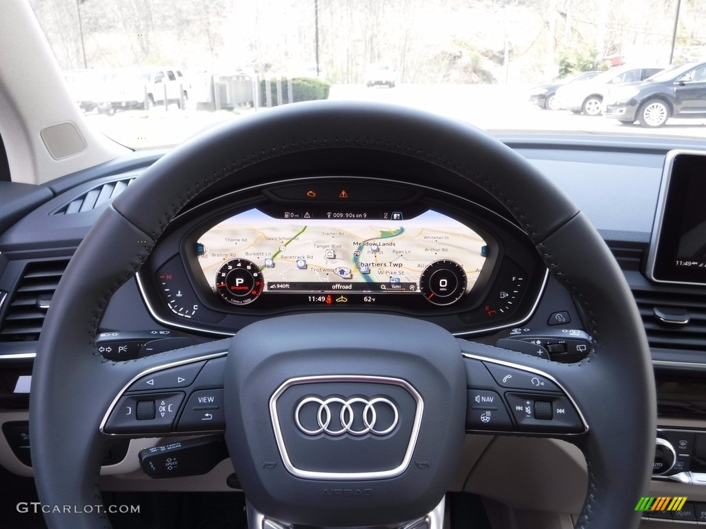 2018 Audi Q5 2.0 TFSI Premium Plus quattro Atlas Beige Steering Wheel Photo #119873588