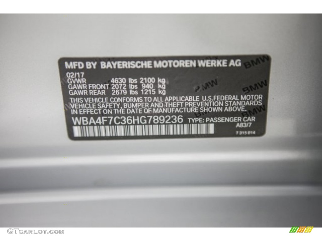 2017 5 Series 530i Sedan - Glacier Silver Metallic / Black photo #10