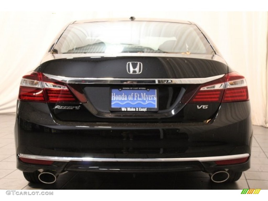2017 Accord EX-L V6 Sedan - Crystal Black Pearl / Black photo #5