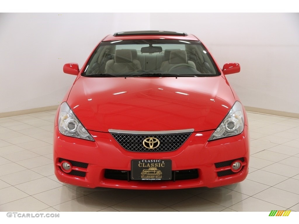 2008 Solara SE V6 Coupe - Super Red 5 / Ivory photo #2