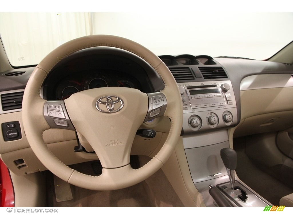 2008 Solara SE V6 Coupe - Super Red 5 / Ivory photo #7