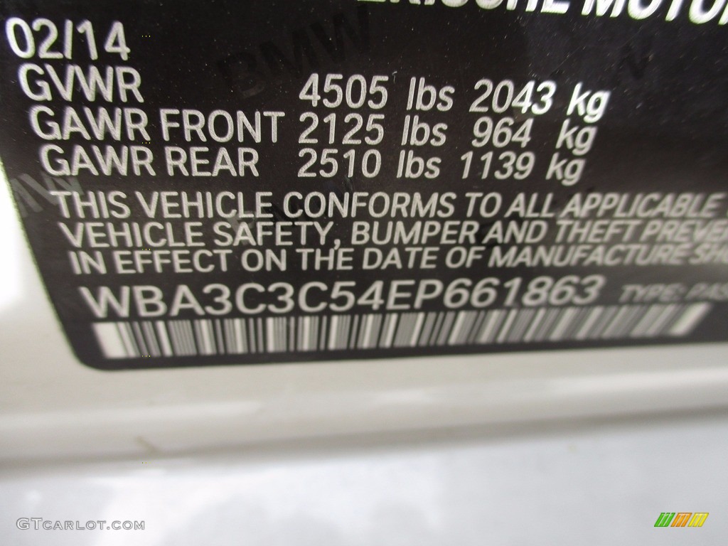 2014 3 Series 320i xDrive Sedan - Mineral White Metallic / Black photo #19