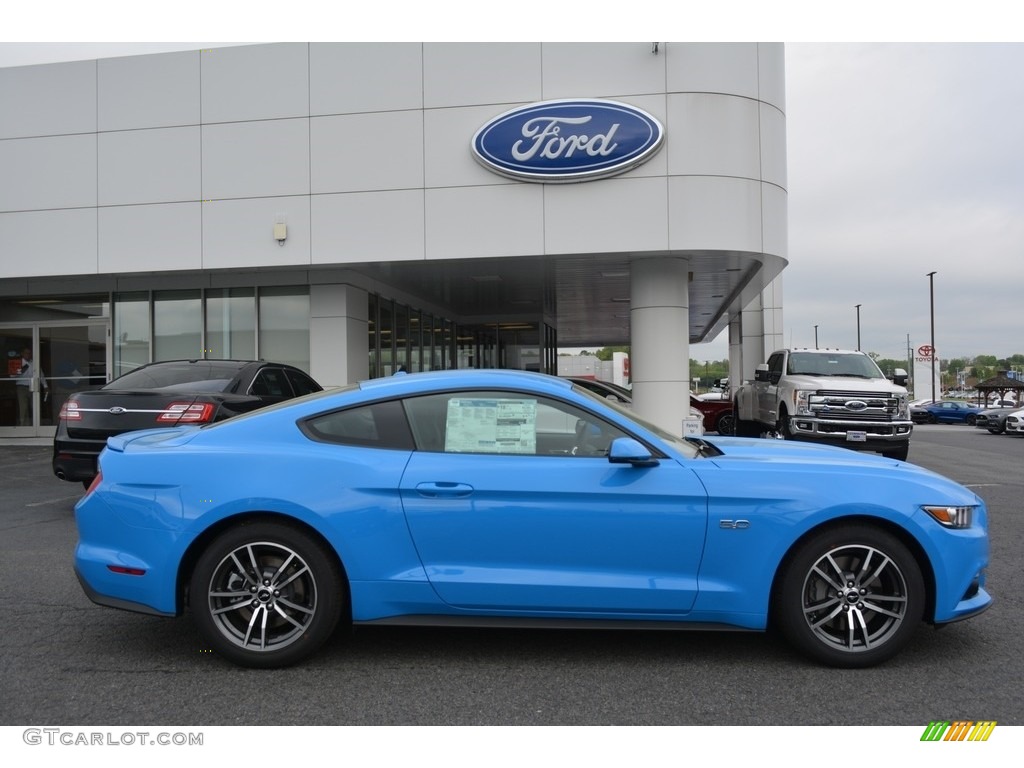 2017 Mustang GT Premium Coupe - Grabber Blue / Ebony photo #2