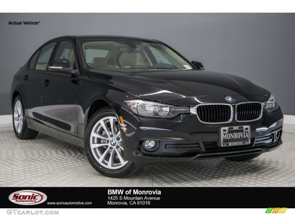 2017 3 Series 320i Sedan - Jet Black / Venetian Beige/Black photo #1