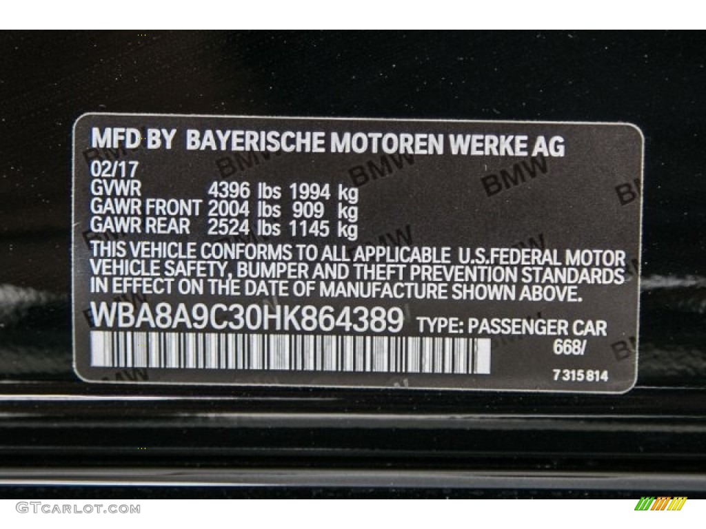2017 3 Series 320i Sedan - Jet Black / Venetian Beige/Black photo #11