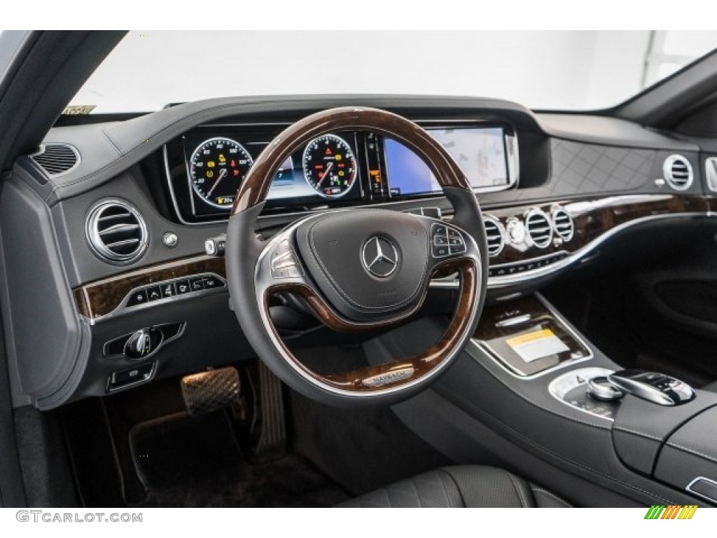 2017 Mercedes-Benz S Mercedes-Maybach S550 4Matic Sedan Black Steering Wheel Photo #119893690