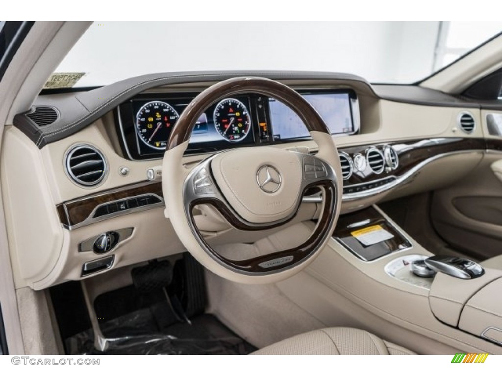 2017 Mercedes-Benz S 550 4Matic Sedan Silk Beige/Espresso Brown Dashboard Photo #119894542