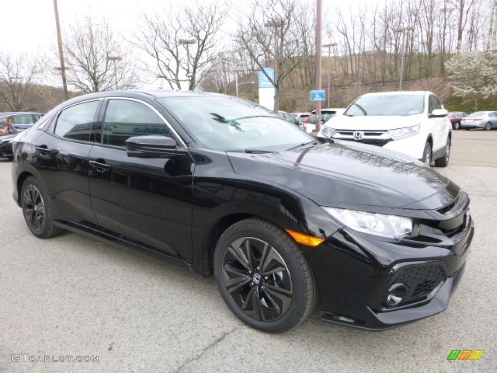 Crystal Black Pearl 2017 Honda Civic EX Hatchback Exterior Photo #119900365