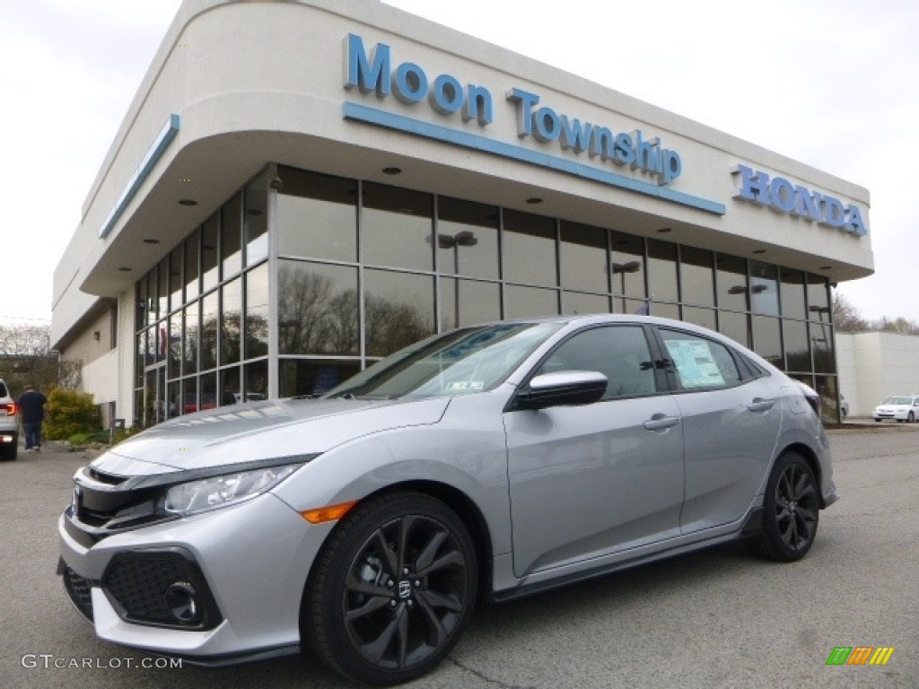 2017 Civic Sport Hatchback - Lunar Silver Metallic / Black photo #1