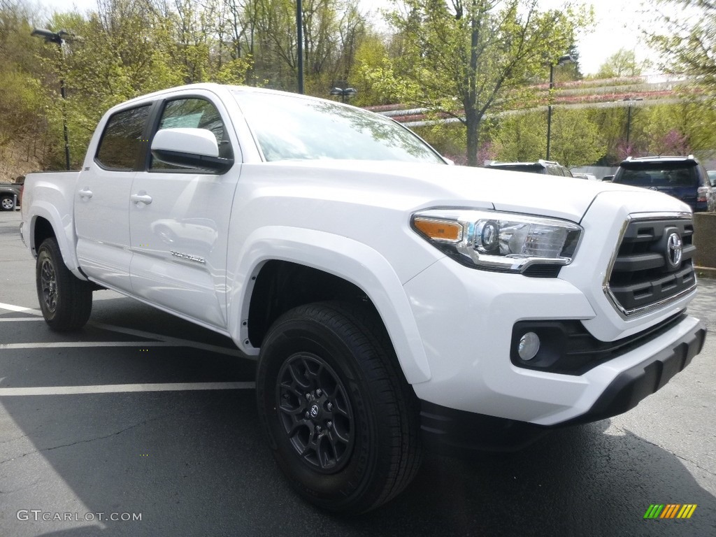 2017 Tacoma SR5 Double Cab 4x4 - Super White / Cement Gray photo #1