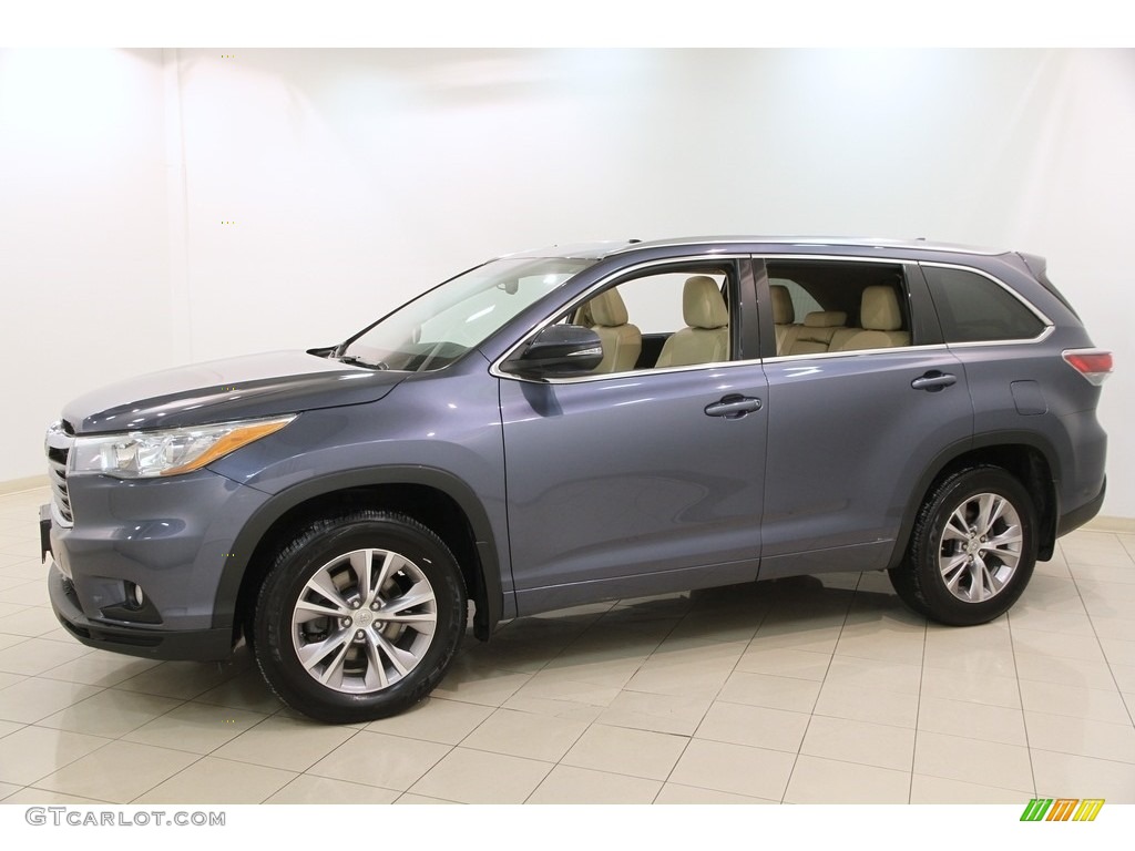 2015 Highlander XLE AWD - Shoreline Blue Pearl / Almond photo #3