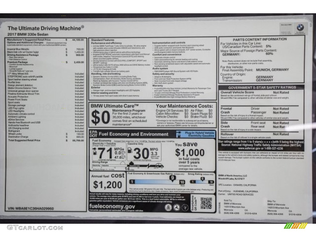 2017 3 Series 330e iPerfomance Sedan - Imperial Blue Metallic / Black photo #10