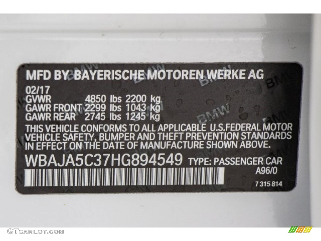 2017 5 Series 530i Sedan - Mineral White Metallic / Canberra Beige photo #11