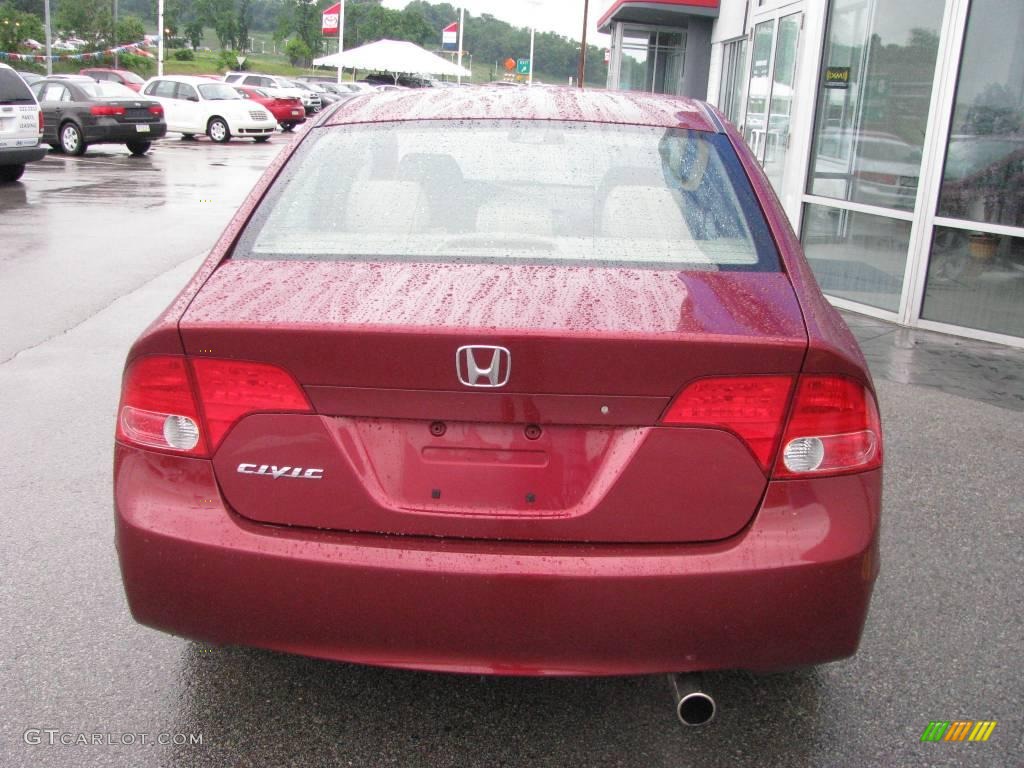 2007 Civic EX Sedan - Tango Red Pearl / Ivory photo #5