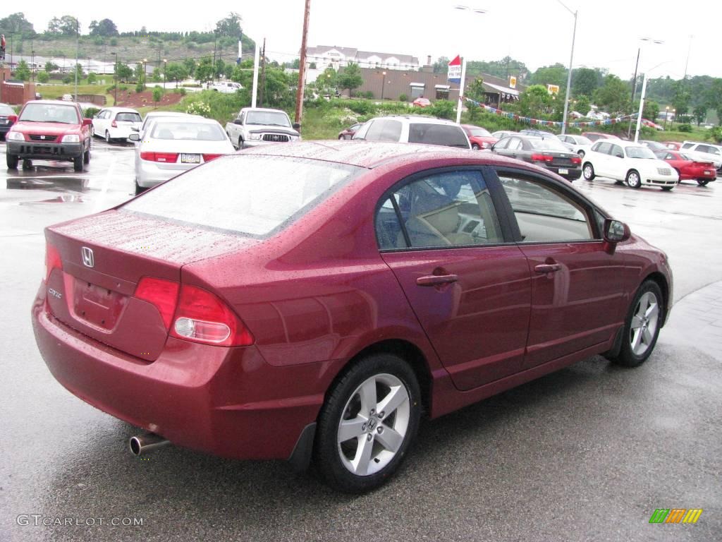 2007 Civic EX Sedan - Tango Red Pearl / Ivory photo #6