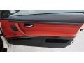 2013 BMW 3 Series Coral Red/Black Interior Door Panel Photo