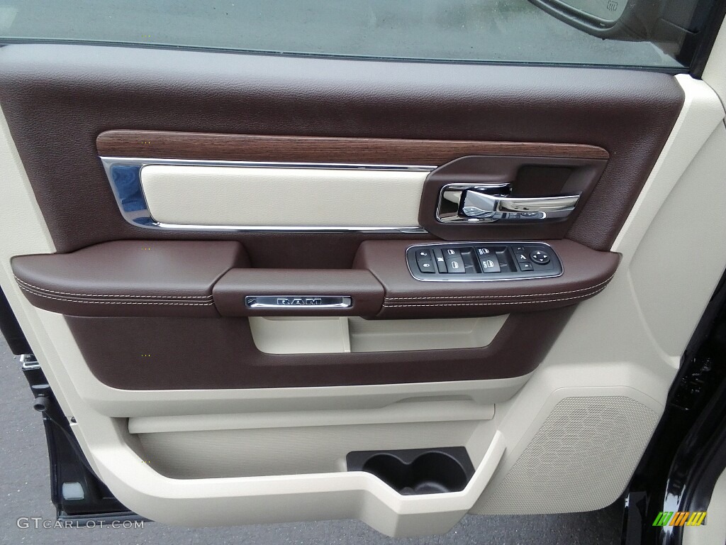 2017 Ram 1500 Laramie Crew Cab 4x4 Canyon Brown/Light Frost Beige Door Panel Photo #119980408