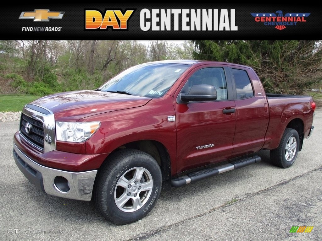 2008 Tundra SR5 Double Cab 4x4 - Salsa Red Pearl / Beige photo #1