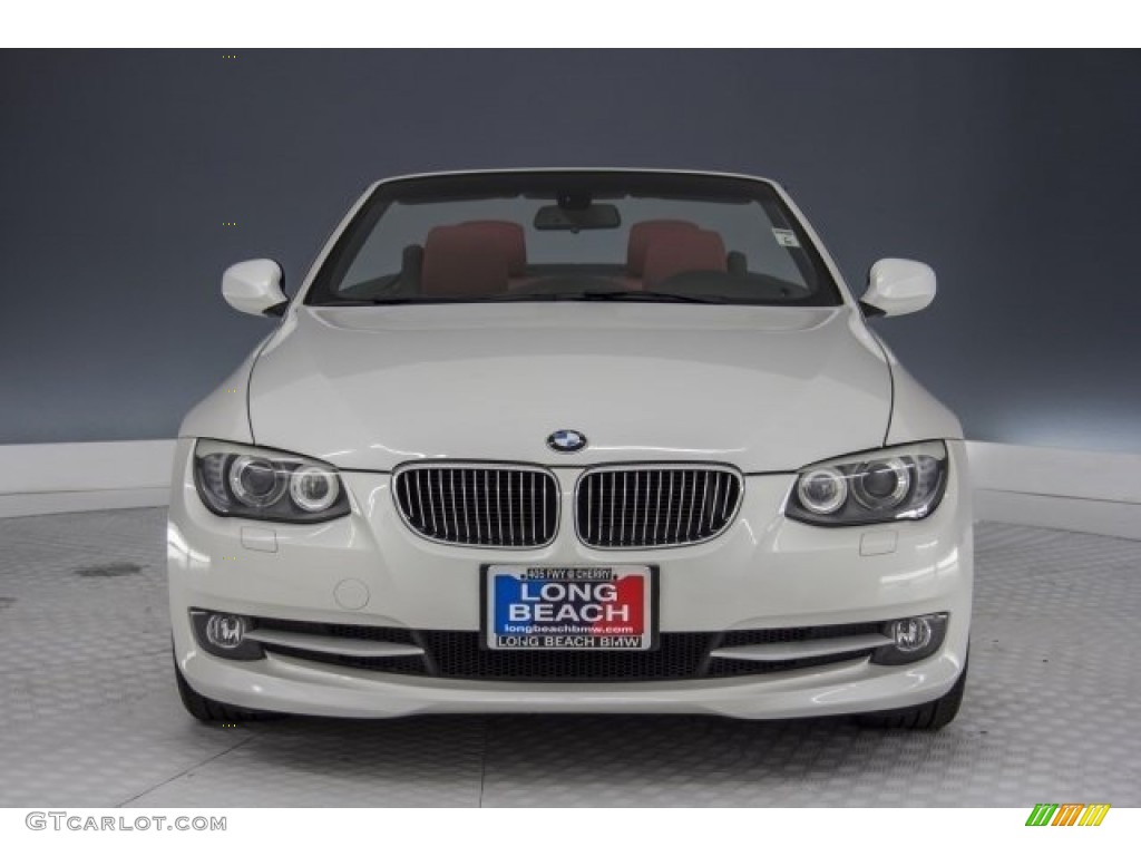 2013 3 Series 328i Convertible - Mineral White Metallic / Coral Red/Black photo #2