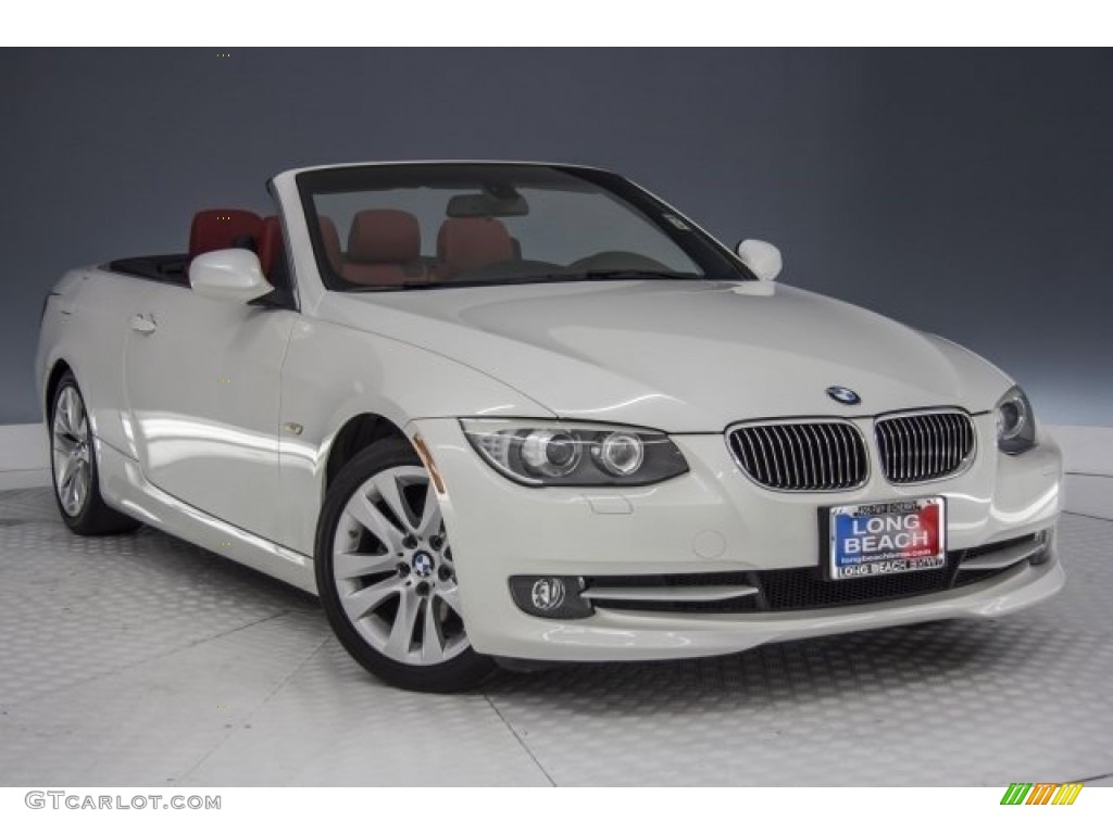 2013 3 Series 328i Convertible - Mineral White Metallic / Coral Red/Black photo #11