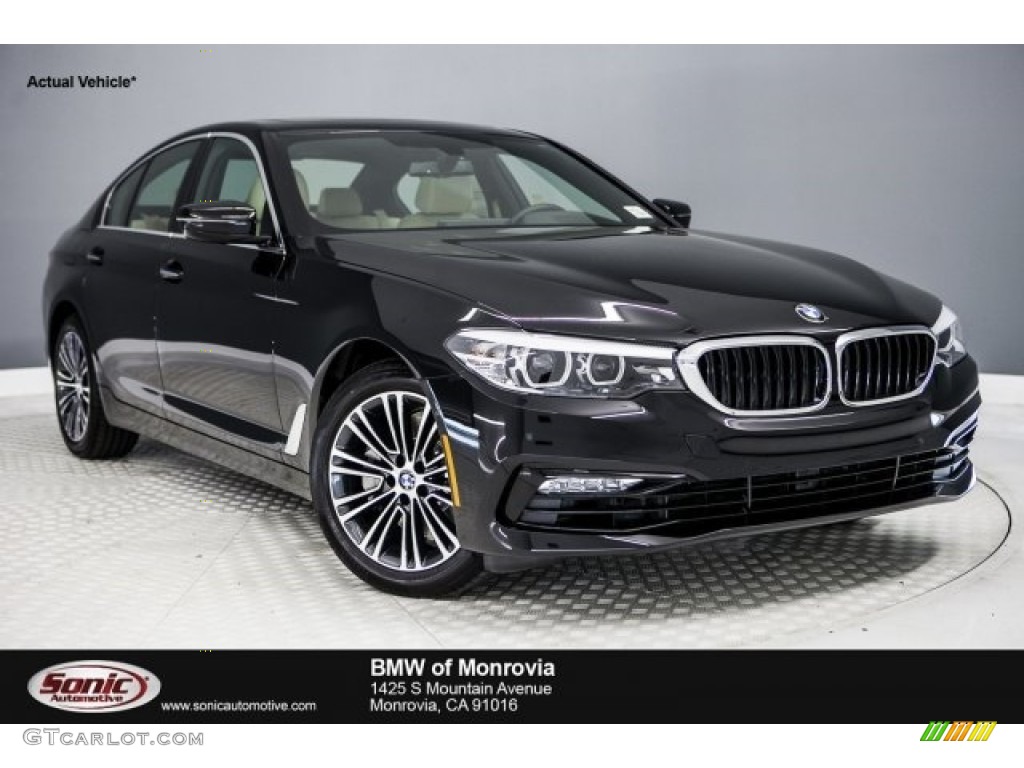 2017 5 Series 530i Sedan - Jet Black / Canberra Beige photo #1