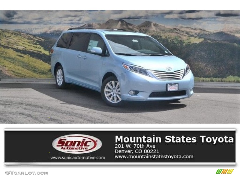 2017 Sienna Limited AWD - Sky Blue Pearl / Ash photo #1