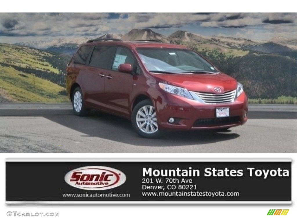 2017 Sienna XLE AWD - Salsa Red Pearl / Ash photo #1