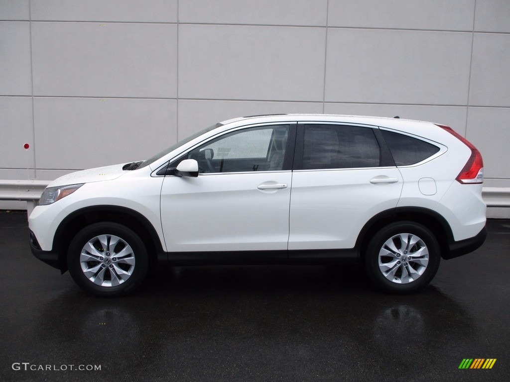 2014 CR-V EX AWD - White Diamond Pearl / Beige photo #2