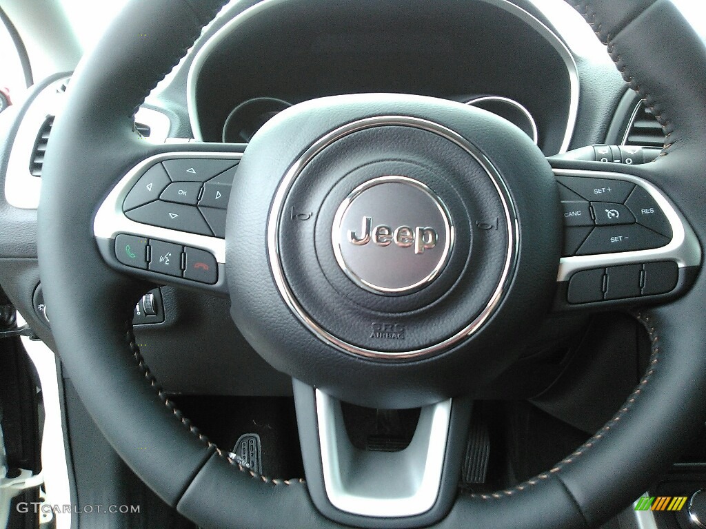 2017 Jeep Compass Latitude 4x4 Black Steering Wheel Photo #119993745