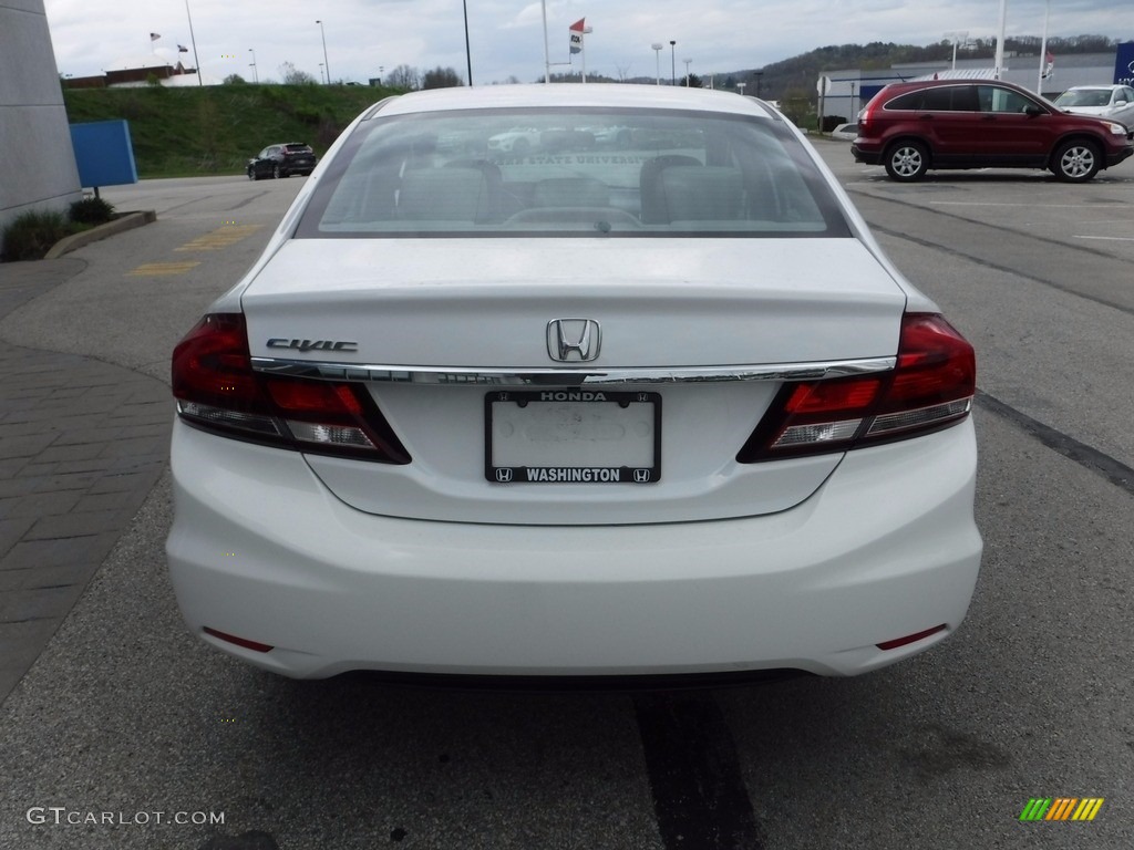2014 Civic LX Sedan - Taffeta White / Beige photo #8
