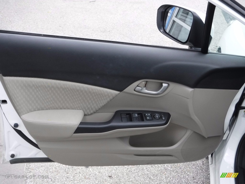 2014 Civic LX Sedan - Taffeta White / Beige photo #13