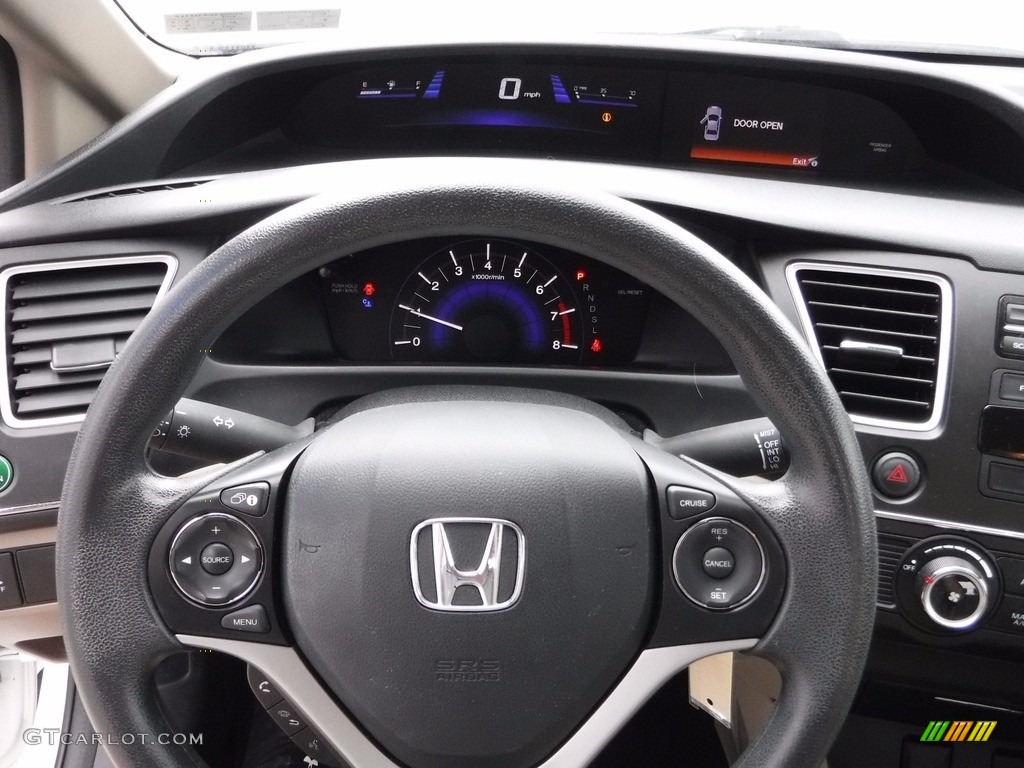 2014 Civic LX Sedan - Taffeta White / Beige photo #18